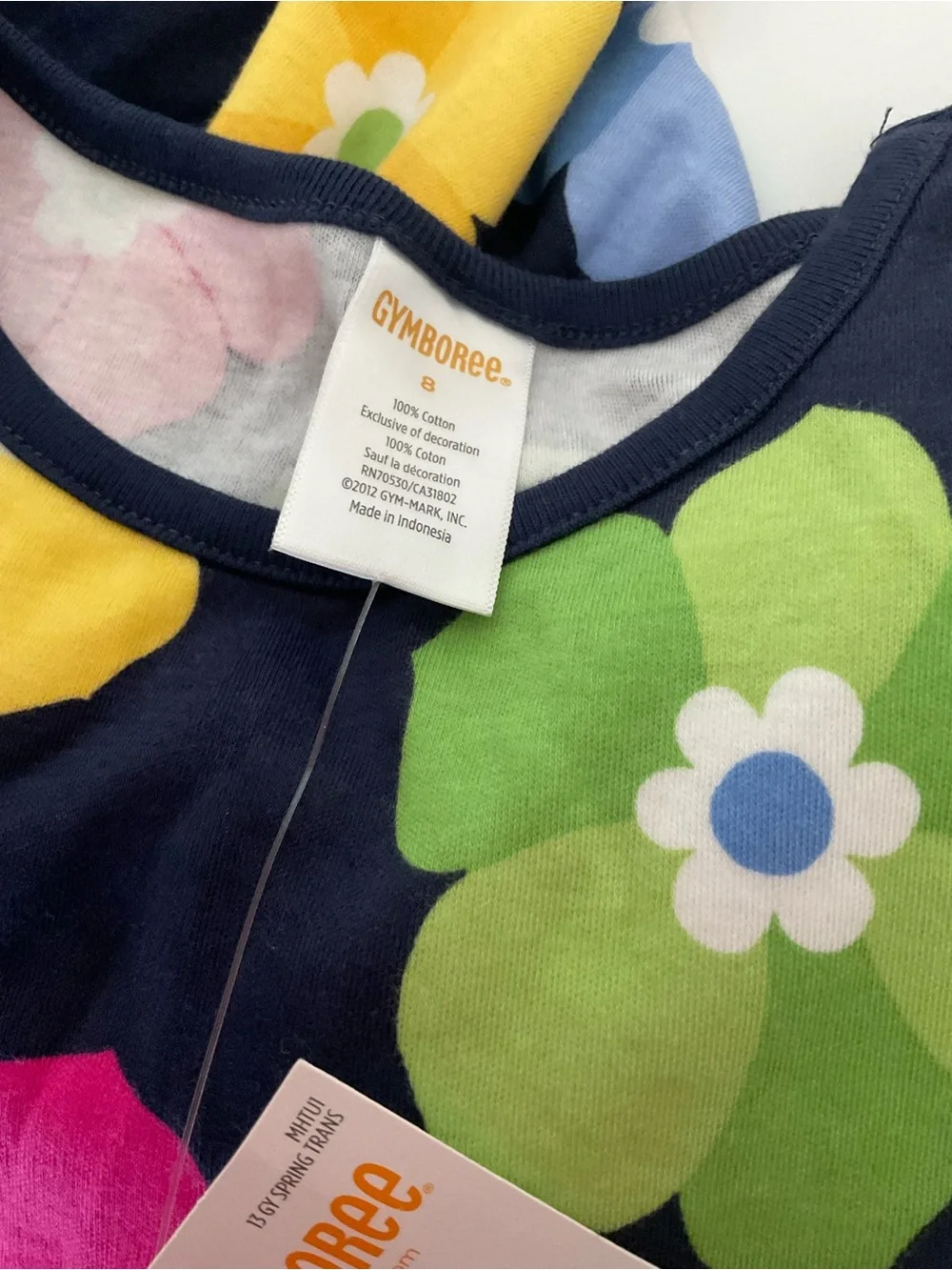 Gymboree Girls' Floral Navy Dress with Pink Ribbon Size 8 (NWT)